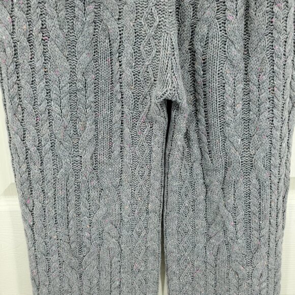 Something Navy Wool/Cashmere Chunky Cable Knit Pull On Lounge Pants L Gray - Picture 8 of 15